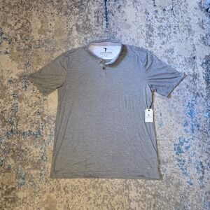 Anderson Ord NWT Men's‎ XL Grey and White Striped Performance Golf Polo